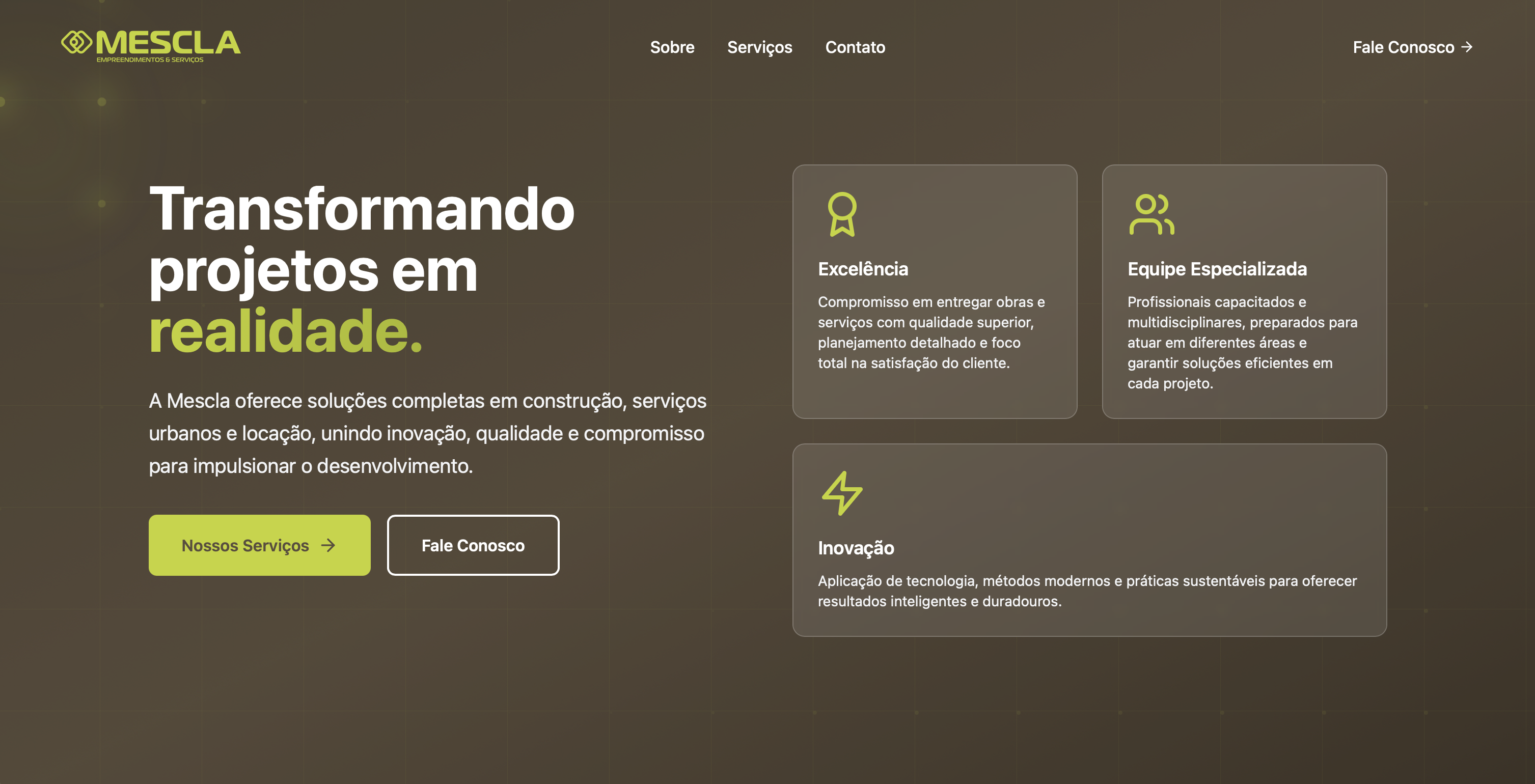 Site Mescla Empreendimentos